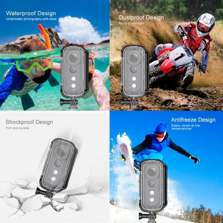 PULUZ 30m Unterwasser-Wasserdichtes Gehäuse Schutzhülle für Insta360 ONE X, mit Schnallenhalterung & Schraube, Für Insta360 ONE X