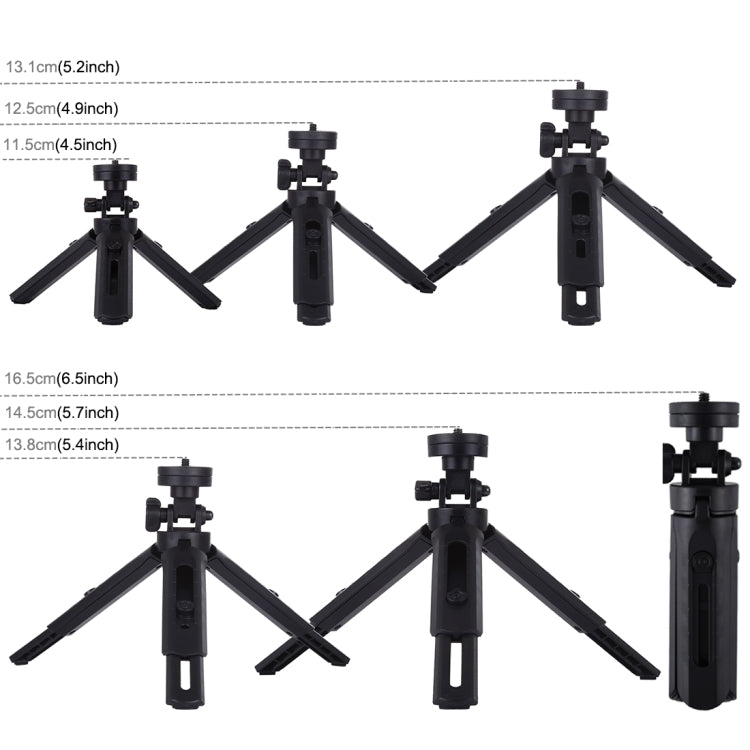 PULUZ verstellbares 5-Stufen-Tischstativ mit 1/4-Zoll-Gewinde für DSLR- und Digitalkameras, verstellbare Höhe: 16,5–21,5 cm