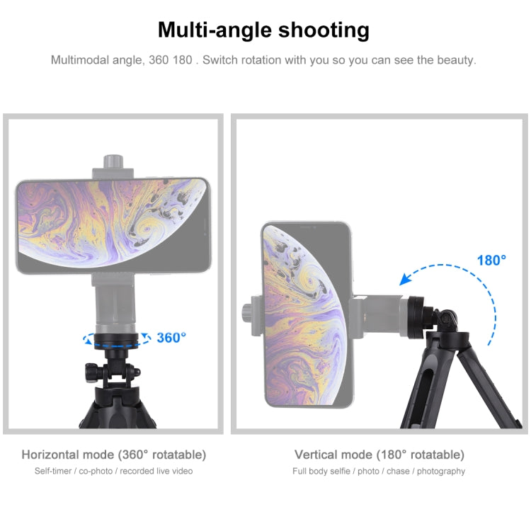 PULUZ verstellbares 5-Stufen-Tischstativ mit 1/4-Zoll-Gewinde für DSLR- und Digitalkameras, verstellbare Höhe: 16,5–21,5 cm
