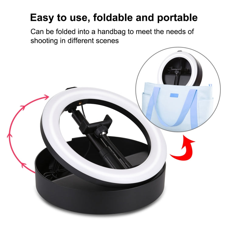 PULUZ 26 cm (10,2 Zoll) LED-Ringlicht, dimmbar, 3 Farbmodi, für Vlogging, Selfies, Fotografie und Videos, mit Bluetooth-Fernauslöser, klappbarem Tischstativ und Handyhalterung
