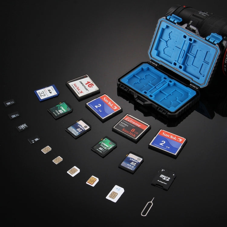 PULUZ 27-in-1 Speicherkartenetui für 4CF + 8SD + 9TF + 1Karten-Pin + 1Standard-SIM + 2Micro-SIM + 2Nano-SIM, 27-in-1