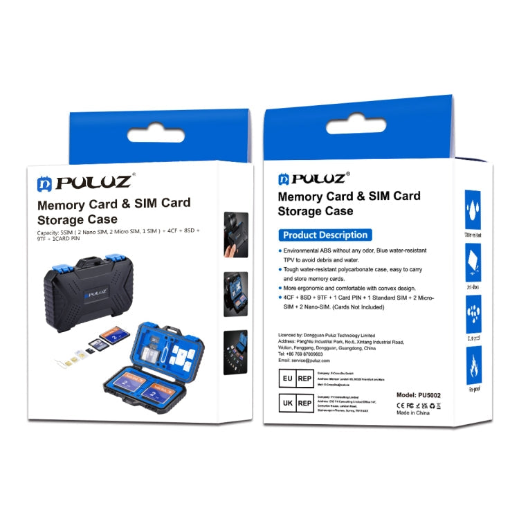 PULUZ 27-in-1 Speicherkartenetui für 4CF + 8SD + 9TF + 1Karten-Pin + 1Standard-SIM + 2Micro-SIM + 2Nano-SIM, 27-in-1