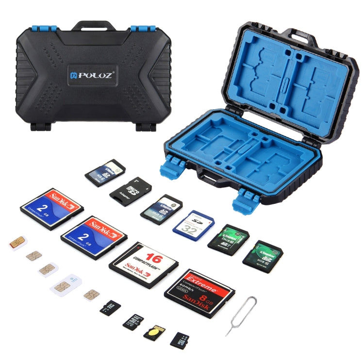 PULUZ 27-in-1 Speicherkartenetui für 4CF + 8SD + 9TF + 1Karten-Pin + 1Standard-SIM + 2Micro-SIM + 2Nano-SIM, 27-in-1