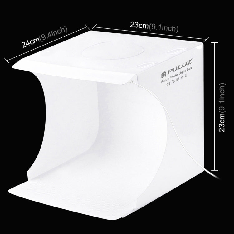 PULUZ 20cm Folding Portable 550LM Light Photo Lighting Studio Shooting Tent Box Kit with 6 Colors Backdrops (Black, White, Yellow, Red, Green, Blue), Unfold Size: 24cm x 23cm x 23cm