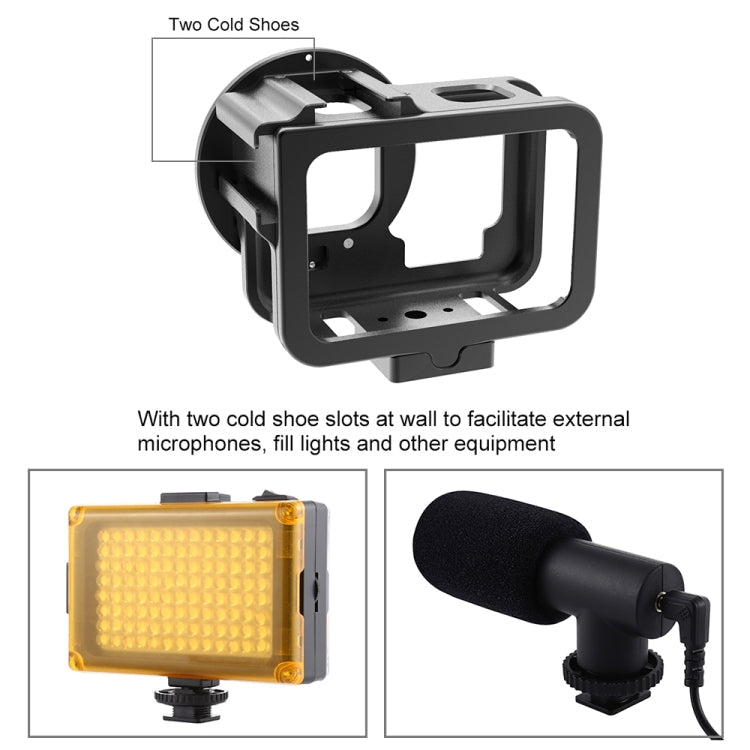 PULUZ CNC-Aluminiumlegierung dünnes Gehäuse für GoPro HERO12/11/10/9 Black mit Schutzrahmen & 52-mm-UV-Objektiv (Schwarz)