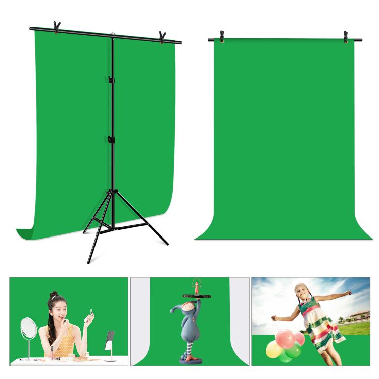 PULUZ 1x2m T-Shape Photo Studio Background Support Stand Backdrop Crossbar Bracket Kit with Clips, 1 x 2m Bracket Kit