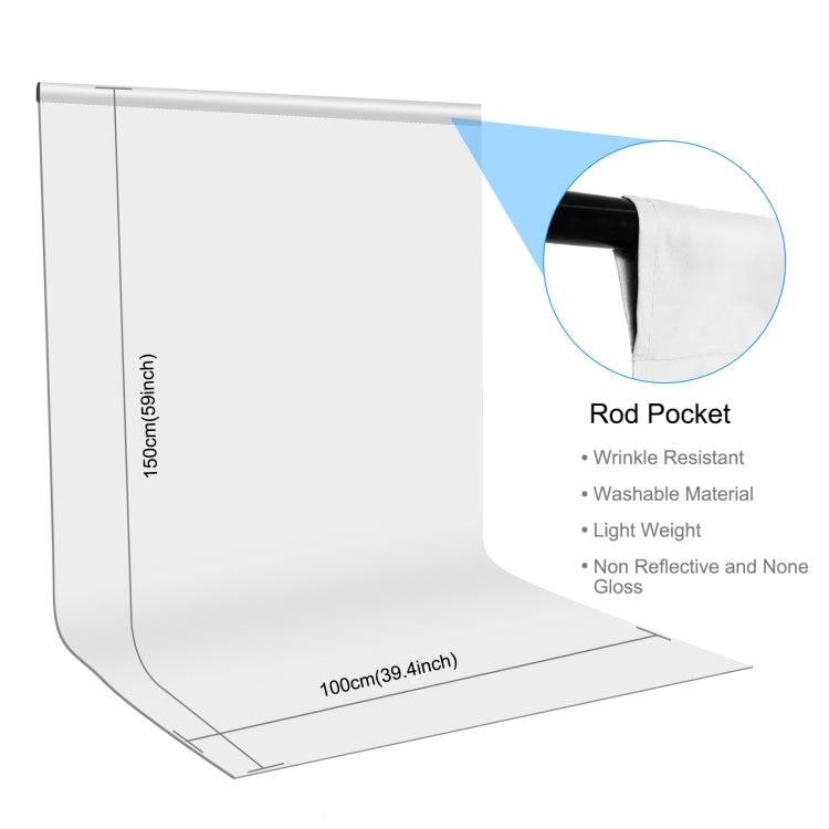 PULUZ 1m x 1,5m Fotohintergrund Fotostudio Hintergrundstoff, 1m x 1,5m, 1 x 1,5m