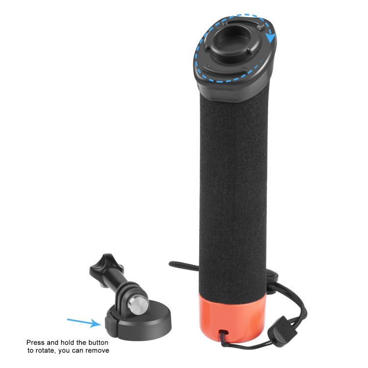 PULUZ Schwimmender Schaumstoff-Handgriff, Auftriebsstange mit Handschlaufe und Schnellverschlussbasis für GoPro, Insta360, DJI und andere Action-Kameras, Schwimmender Schaumstoff-Handgriff