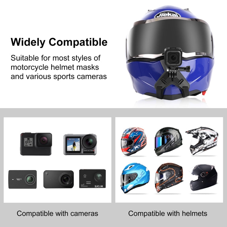 PULUZ Motorcycle Helmet Chin Strap Mount for GoPro, DJI Osmo Action and Other Action Cameras (Black)