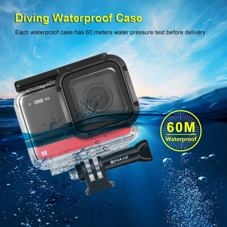 PULUZ 60m Unterwasser-Tieftauchgehäuse wasserdichtes Kameragehäuse für Insta360 One RS 4K Edition, für Insta360 One RS 4K Edition Tauchgehäuse