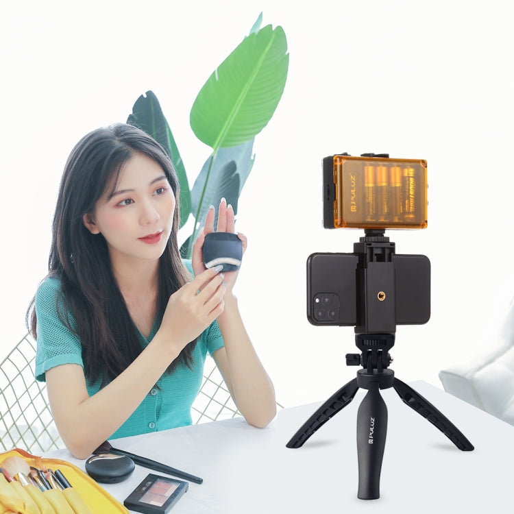 PULUZ Tisch-Stativ aus Kunststoff mit Smartphone-Halterung & verstellbarem Stativkopf für Smartphones, Kunststoff-Stativ + verstellbarer Kopf