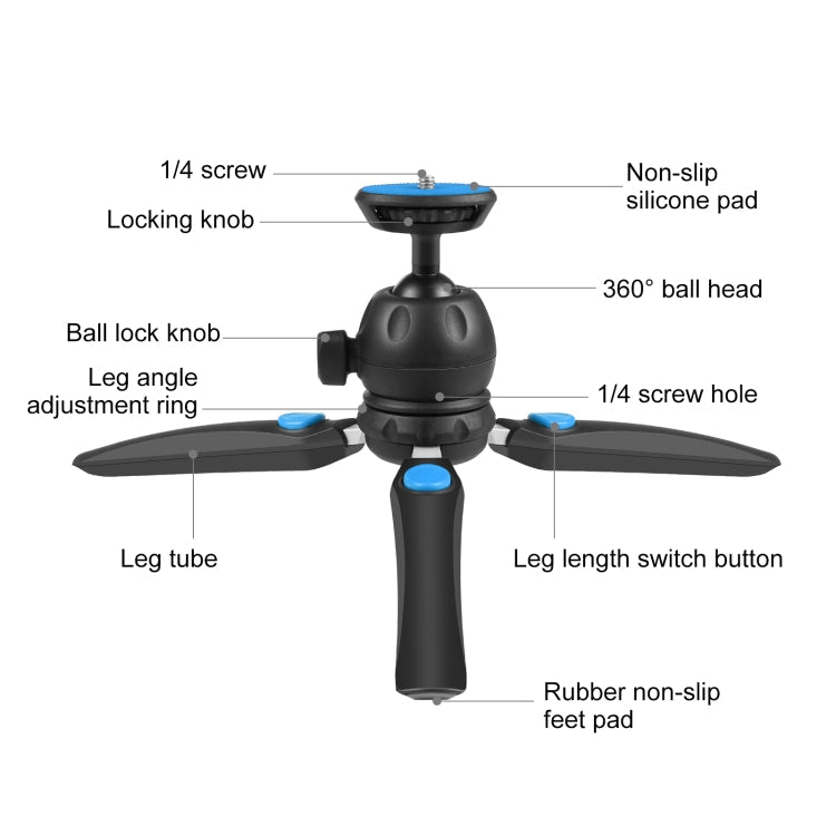 PULUZ Mini-VLOG-Live-Stabilisator-Stativ mit Handyhalterung für Smartphones, Mini-VLOG-Live-Stabilisator (Blau), Mini-VLOG-Live-Stabilisator (Rot)