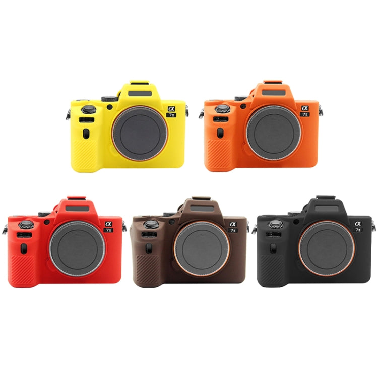 PULUZ Soft Silicone Protective Case for Sony ILCE-7MII / 7SMII / 7RMII(Coffee)
