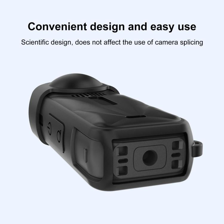 For Insta360 X5 PULUZ Silicone Protective Case with Lens Cover, Silicone Case with Lens Cover (Black)