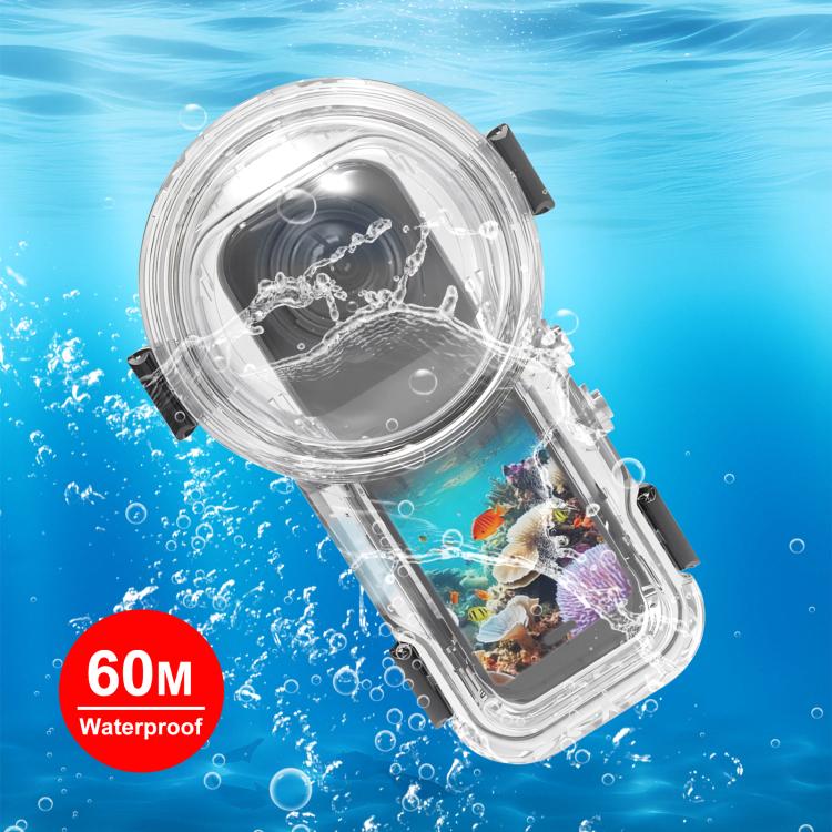 Für Insta360 X5 PULUZ Schnellverschluss 60m Wasserdichtes Versiegeltes Tauchgehäuse, Schnellverschluss Tauchgehäuse