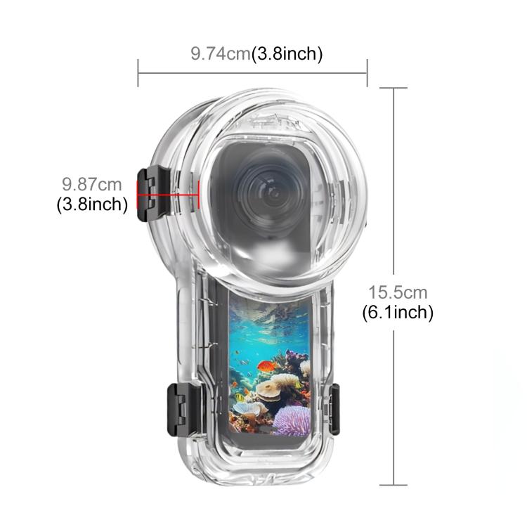 Für Insta360 X5 PULUZ Schnellverschluss 60m Wasserdichtes Versiegeltes Tauchgehäuse, Schnellverschluss Tauchgehäuse