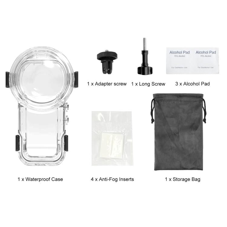 Für Insta360 X5 PULUZ Schnellverschluss 60m Wasserdichtes Versiegeltes Tauchgehäuse, Schnellverschluss Tauchgehäuse