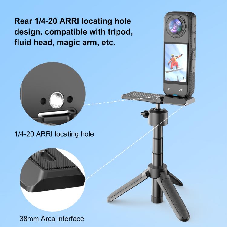 PULUZ Folding Magnetic Mount Base L Bracket For Insta360 X4 / X5 / DJI Pocket 3, For Insta360 X4 / X5 / DJI Pocket 3