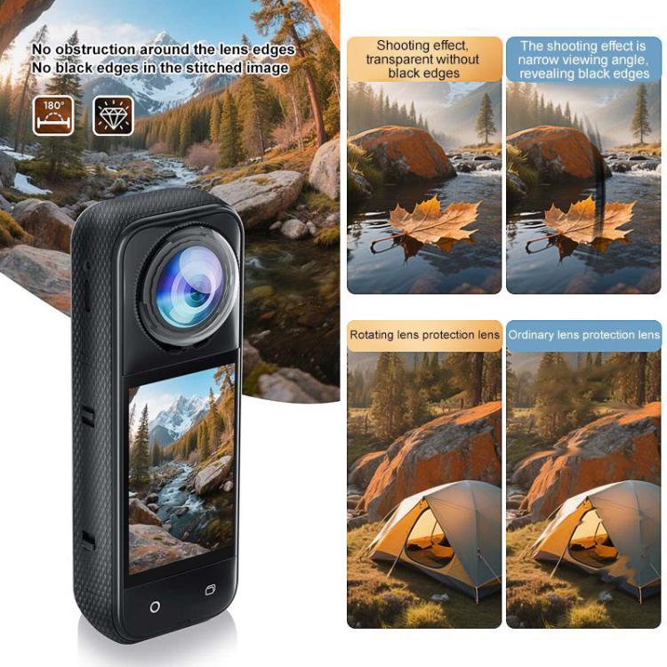For Insta360 X5 PULUZ Rotation PC Lens Guard  Protective Cover, Rotating PC Lens Guard