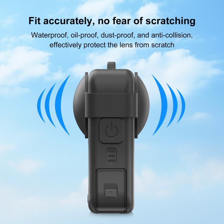 For DJI Osmo 360 PULUZ Silicone Protective Cover with Lens Cover & Lanyard, Cover with Lens Cover & Lanyard