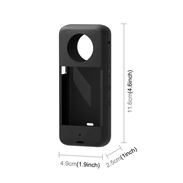 PULUZ Silikon-Schutzhülle mit Objektivabdeckung für Insta360 X3, Silikonhülle (Schwarz)