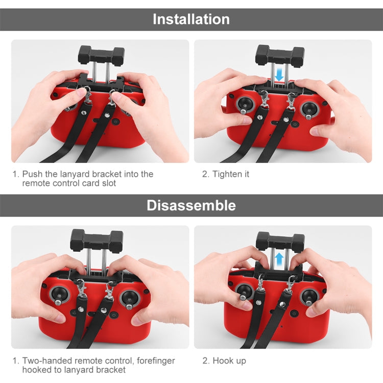 PULUZ Nylon-Doppelhaken-Anti-Verlust-Anti-Sturz-Nackengurt-Lanyard für DJI Mini 3 / 3 Pro / Mavic 3 / Air 2 / 2S Fernsteuerung
