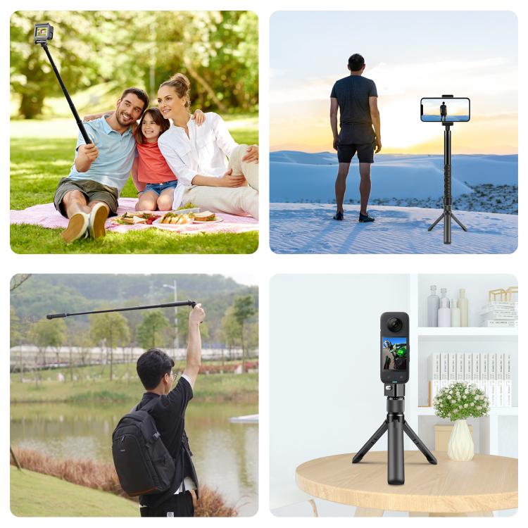 Für Insta360 X3 PULUZ drehbarer Handgriff Desktop-Stativ 110cm Selfie-Stick Einbeinstativ, Desktop-Stativ 110cm Selfie-Stick