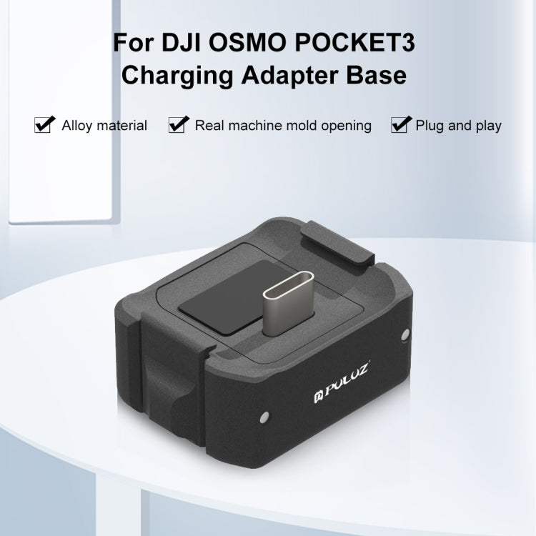 Für DJI OSMO Pocket 3 PULUZ USB-C / Typ-C Dockingstation Desktop-Ladestation Halterung aus Aluminiumlegierung, Desktop-Ladestation