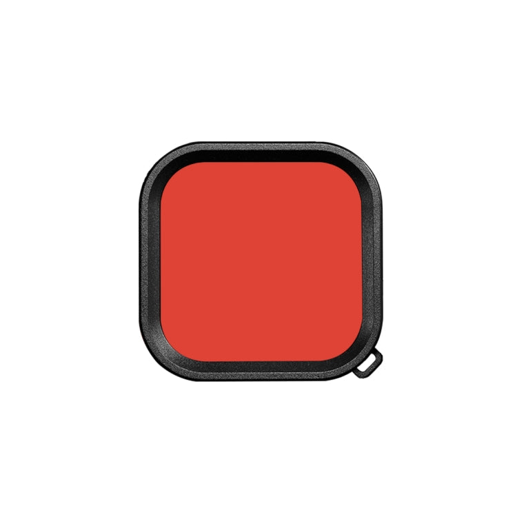 For GoPro HERO12 Black /11 Black /10 Black /9 Black PULUZ Square Housing Diving Color Lens Filter(Red)
