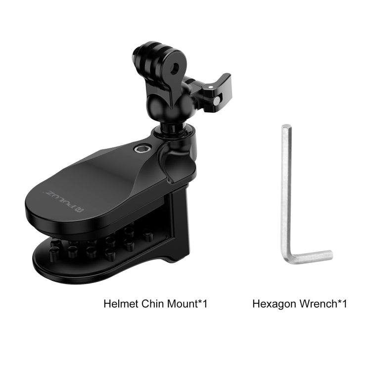 PULUZ Motorcycle Helmet Chin Clamp Mount for GoPro and Other Action Cameras (Black)