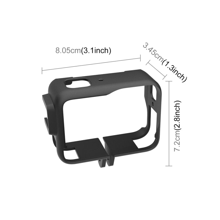 For Insta360 Ace Pro PULUZ Plastic Cage Expansion Adapter Frame with Cold Shoe Base (Black)