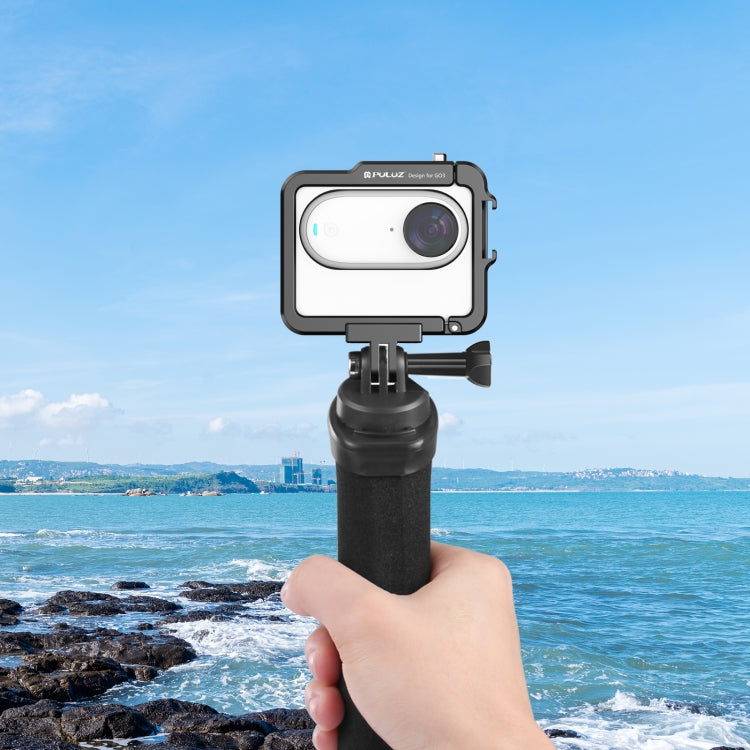 For Insta360 GO 3 PULUZ Camera Battery Case Aluminum Alloy Protective Frame (Black)