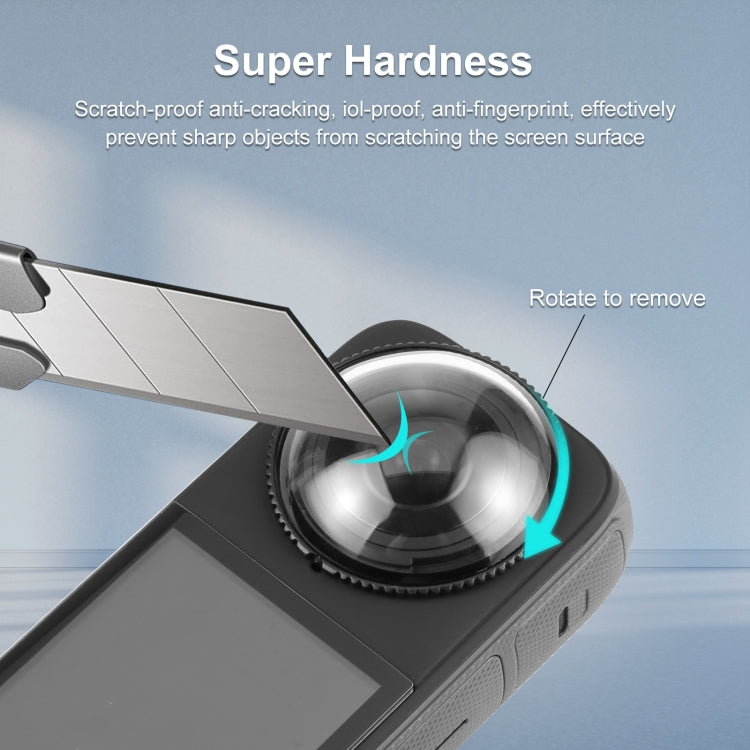 For Insta360 X4 PULUZ Rotation Optical Glass Lens Guard  Protective Cover, For Insta360 X4 Glass Lens Guard