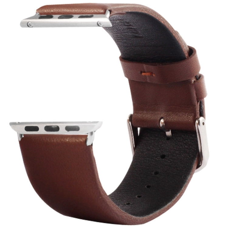 Kakapi für Apple Watch 42mm Armband aus echtem Leder mit feiner Textur und gebürsteter Schließe sowie Konnektor