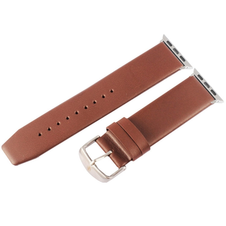 Kakapi für Apple Watch 42mm Armband aus echtem Leder mit feiner Textur und gebürsteter Schließe sowie Konnektor