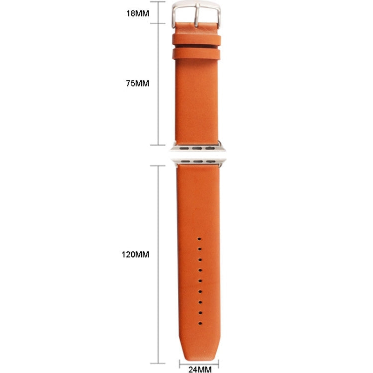 Kakapi für Apple Watch 42mm Armband aus echtem Leder mit feiner Textur und gebürsteter Schließe sowie Konnektor