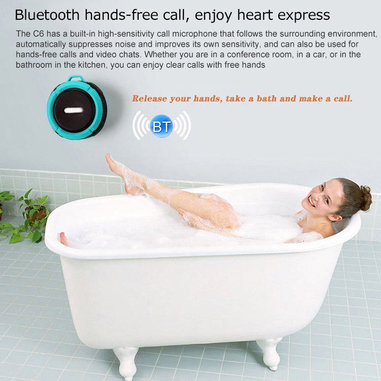C6 Outdoor Waterproof Bluetooth Speaker with Suction, Support Hands-free Calling