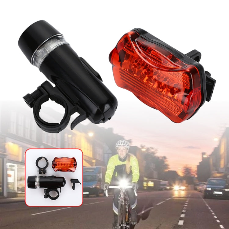 5 LED Water Resistant Bike Bicycle Head Light+ Rear Safety Flashlight, Bicycle Head Light+ Rear Safety Flashlight
