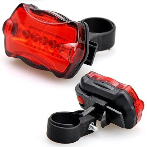 5 LED Water Resistant Bike Bicycle Head Light+ Rear Safety Flashlight, Bicycle Head Light+ Rear Safety Flashlight