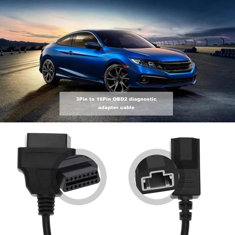 3 Pin to 16 Pin OBD Diagnostic Cable for Honda, 3 Pin to 16 Pin
