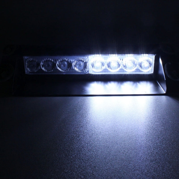 8W 800LM 8-LED 3-Modes Adjustable Angle Car Strobe Flash Dash Emergency Light Warning Lamp with Suckers, DC 12V, White + Red, White + Yellow