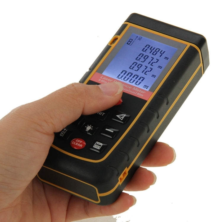 RZ-A80 1.9 inch LCD 80m Hand-held Laser Distance Meter with Level Bubble