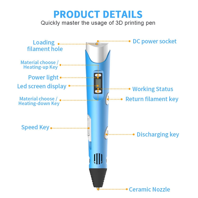 Handgehaltener 3D-Druckstift, EU-Stecker