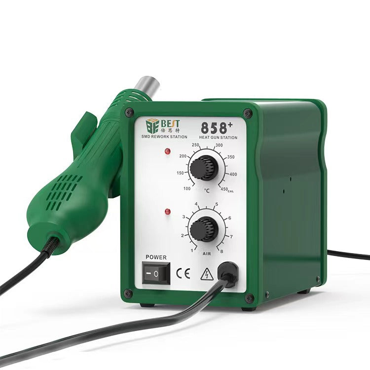 BEST BST-858+ AC 220V 50Hz 650W Adjustable Temperature Unleaded Hot Air Gun with Helical Wind, BST-858+ EU Plug, BST-858+ US Plug