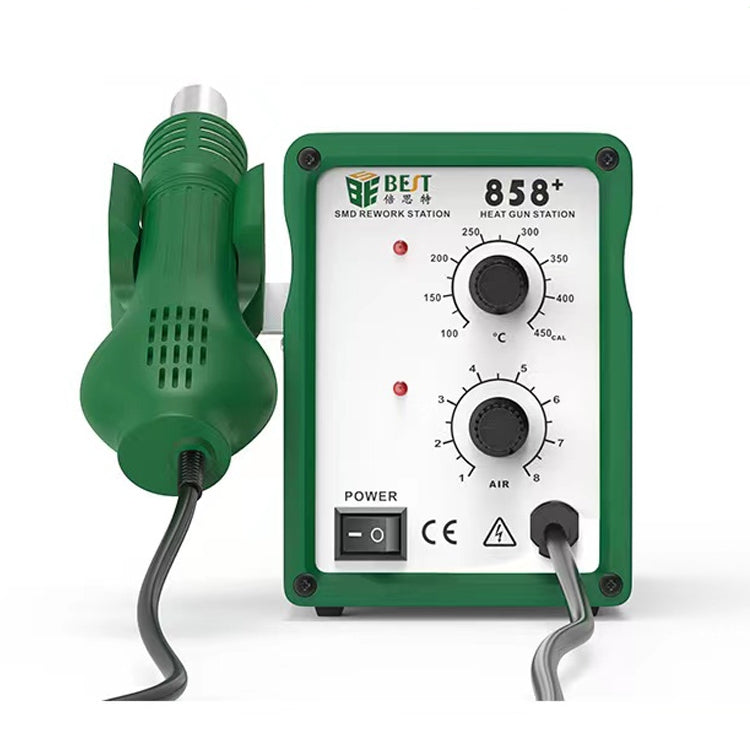 BEST BST-858+ AC 220V 50Hz 650W Adjustable Temperature Unleaded Hot Air Gun with Helical Wind, BST-858+ EU Plug, BST-858+ US Plug