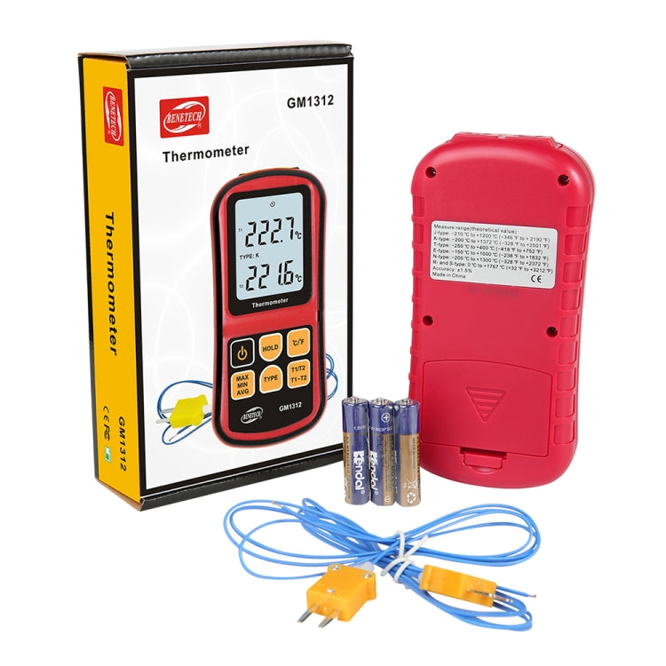 BENETECH GM1312 2,4 Zoll LCD-Display Thermoelement-Thermometer Messung J, K, T, E, N und R Typ, Messbereich: -50~300°C