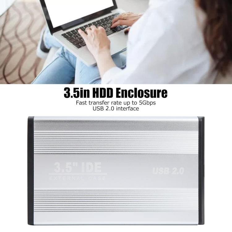 3.5 Inch IDE HDD External Enclosure Aluminium USB Case