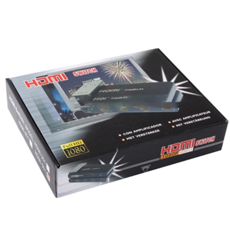 5-Port Full HD 1080P HDMI-Switch mit Umschalter & Fernbedienung, Version 1.3 (5 HDMI-Eingänge, 1 HDMI-Ausgang) (Schwarz)