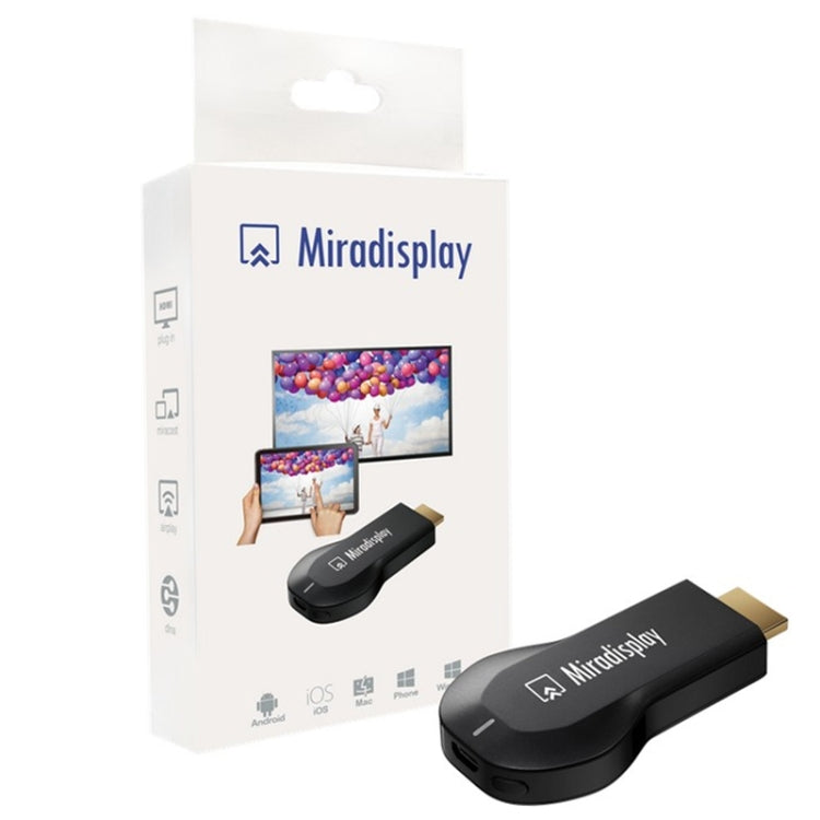 Miradisplay WiFi HDMI Display-Dongle / Miracast Airplay DLNA Display-Empfänger-Dongle (Schwarz)