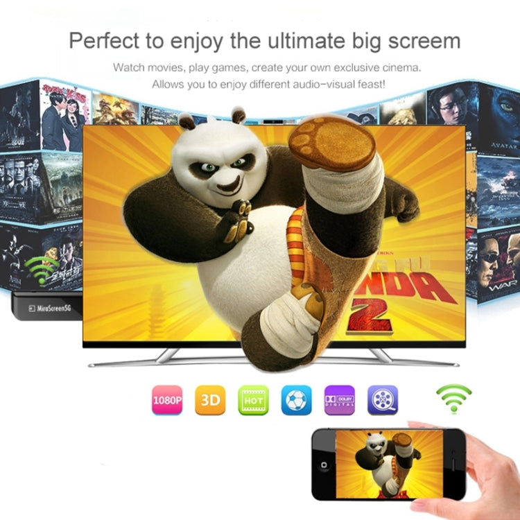 Miradisplay WiFi HDMI Display-Dongle / Miracast Airplay DLNA Display-Empfänger-Dongle (Schwarz)